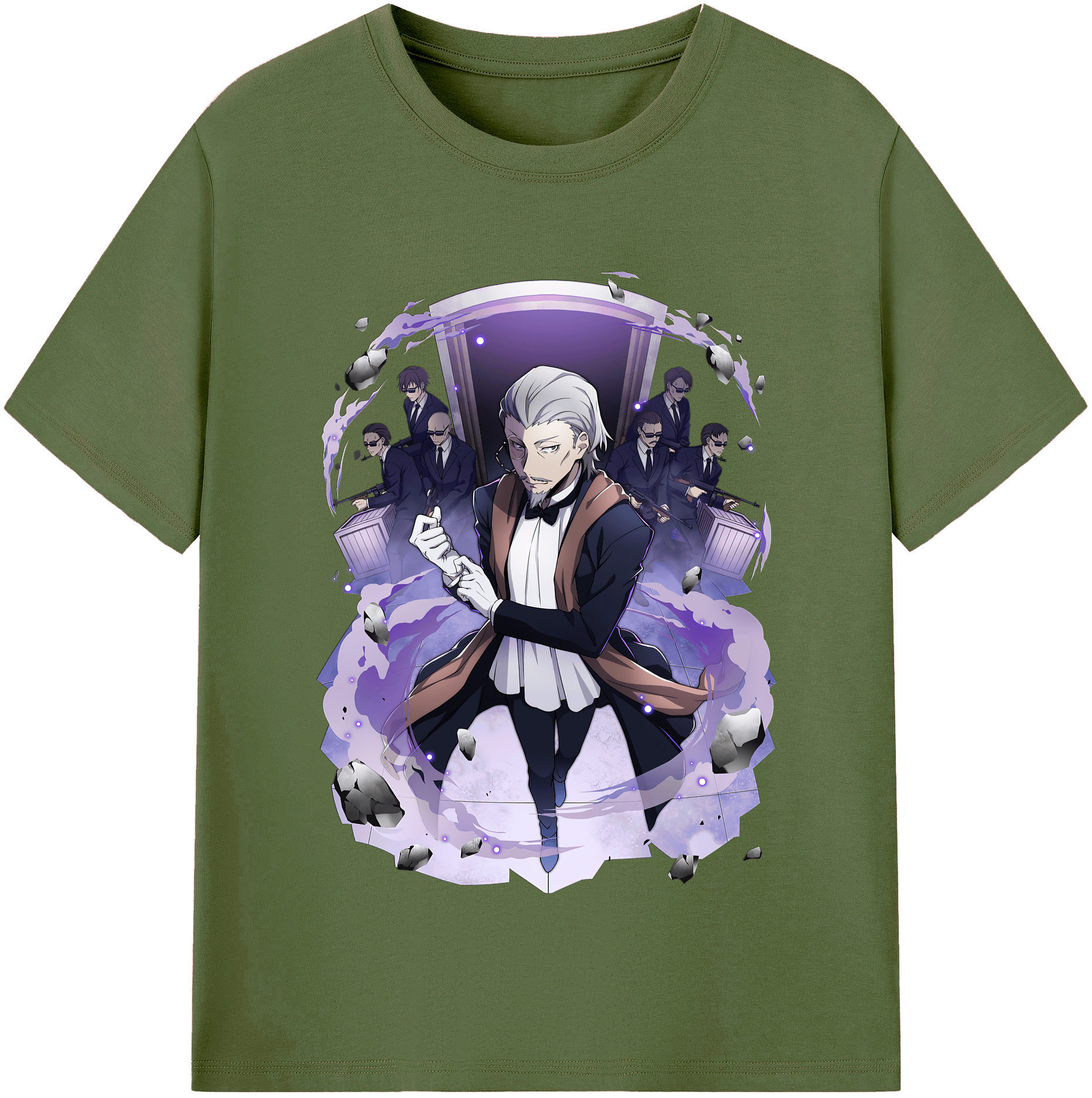 （画像用） 文豪ストレイドッグス Bungo Stray Dogs 綿100％半袖Tシャツ（フロントプリント）